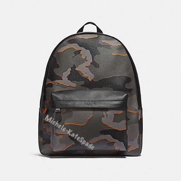 $550 NWT Coach Charles Backpack with Camo Print F3 - Picture 1 of 8